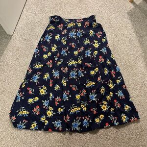 Sag Harbor Vintage Cottage Core Floral Button Skirt